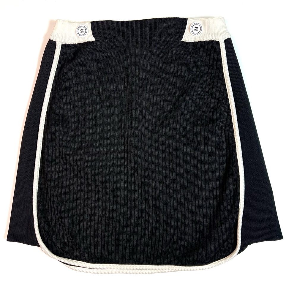 GCDS Classic Track Mini Skirt Black White - Picture 4 of 8